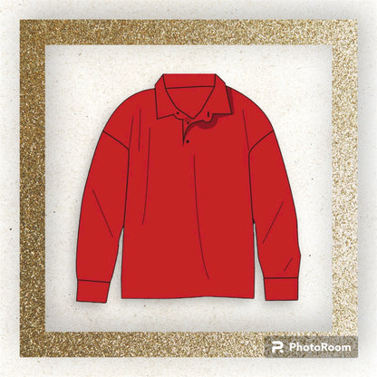 Rudolph Red Long Sleeve Polo