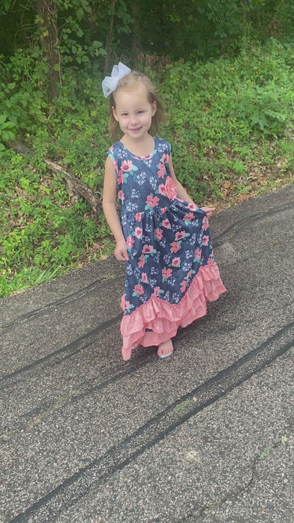 Three Tiered Floral Maxi Dress
