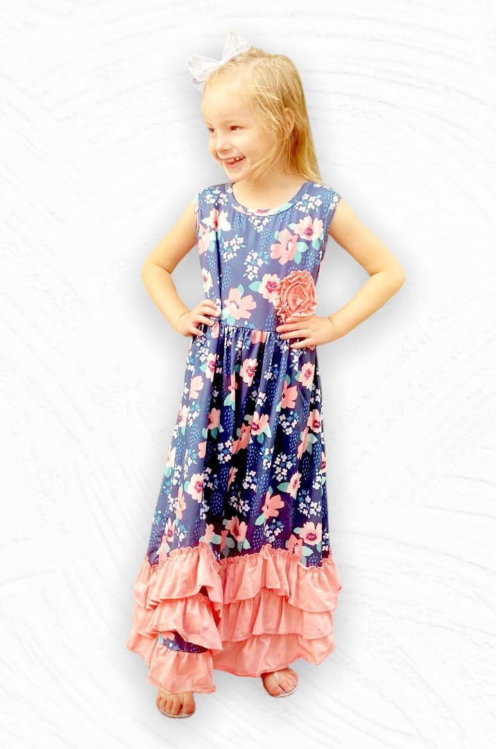 Three Tiered Floral Maxi Dress
